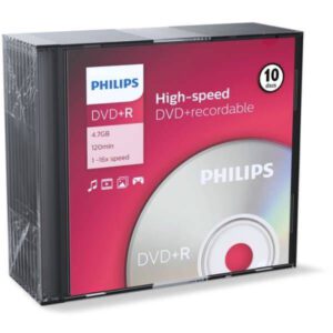 Philips Płyta DVD+R 4,7GB 16X SLIM – 10 szt.