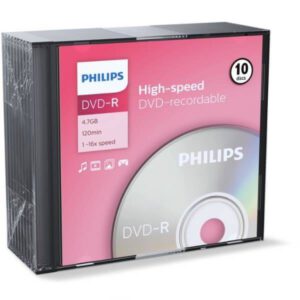 Philips Płyta DVD-R 4,7GB 16X SLIM – 10 szt.